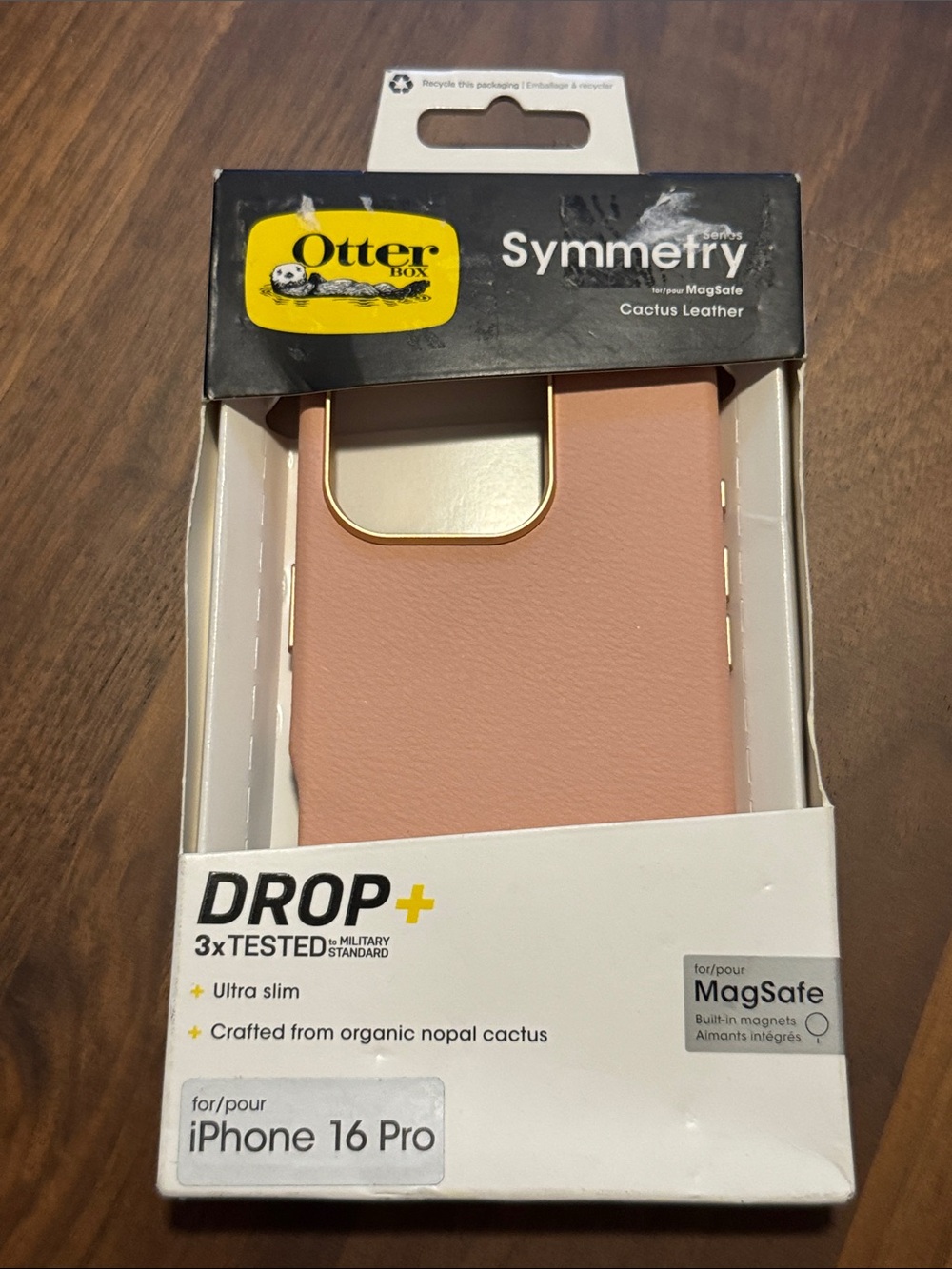 OtterBox Symmetry Series Cactus Leather MagSafe Case for iPhone 16 Pro - Pink